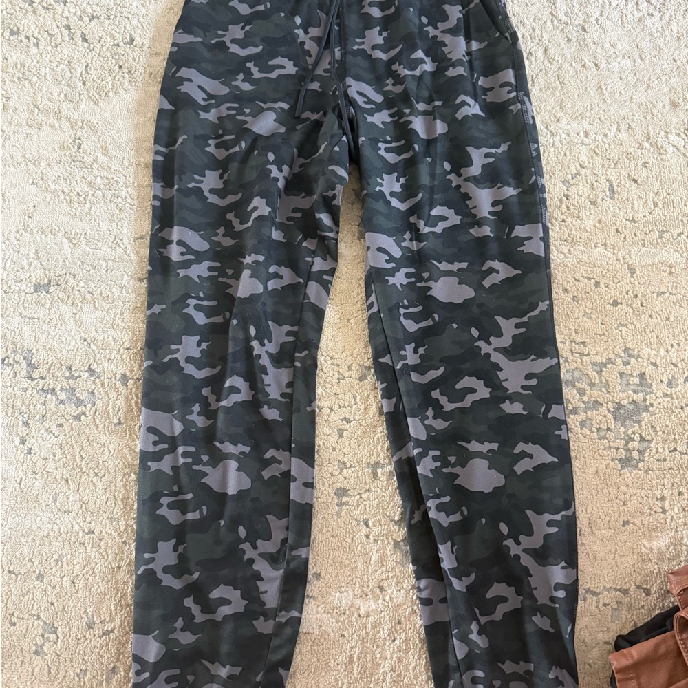 Fabletics Gray and Black Joggers with Camouflage